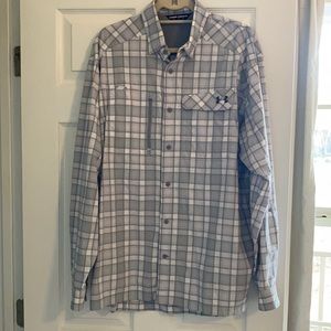 Under Armour men’s cooling button down plaid shirt XL